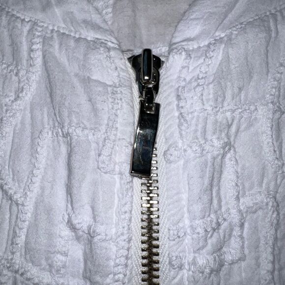 Focus Casual Life Womens Jacket Cotton Full Zip Lightweight White Large - Picture 6 of 9